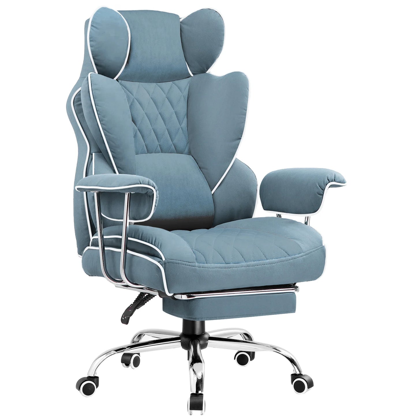 COMHOMA Gaming Chair With Pocket Spring Lumbar Support And Footrest