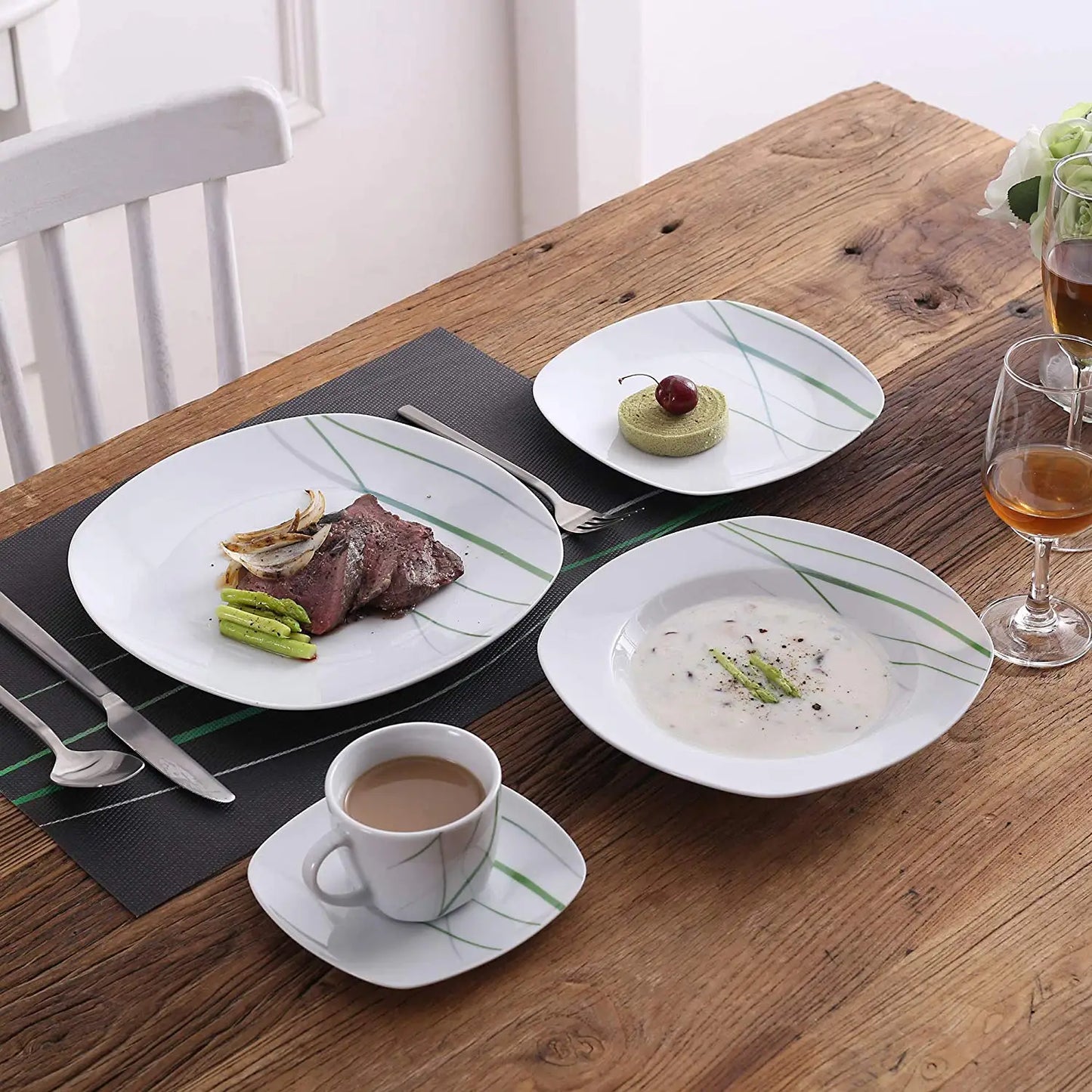 MALACASA Aviva 30Piece Porcelain Dinnerware Set For 6