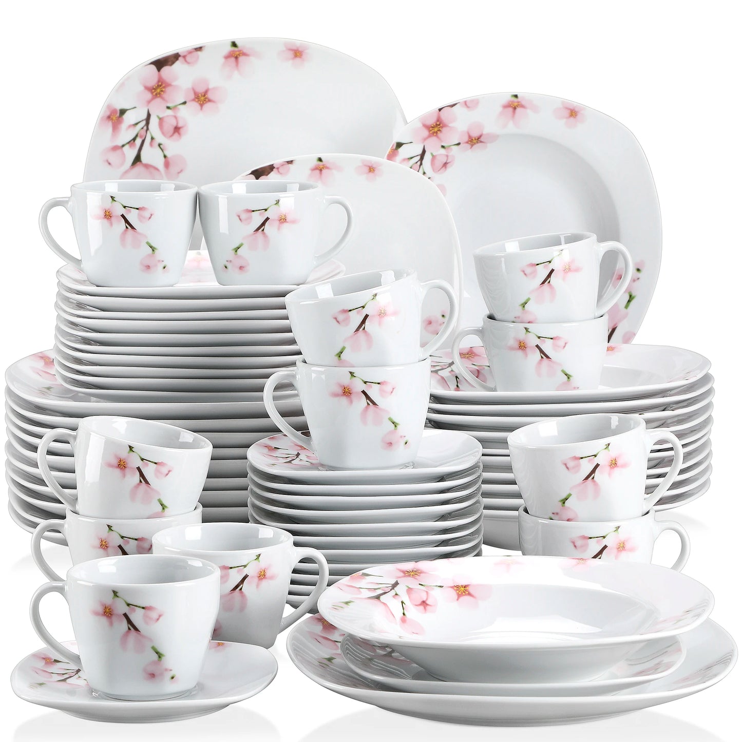 MALACASA Annie Porcelain Dinner Set Floral Ceramic Dinnerware