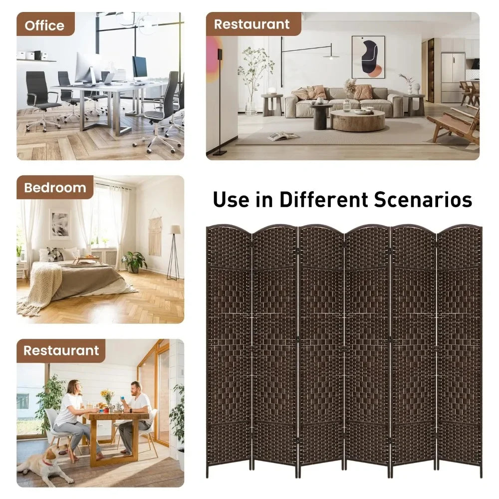 Room Divider Folding Privacy Screen 6 Piece