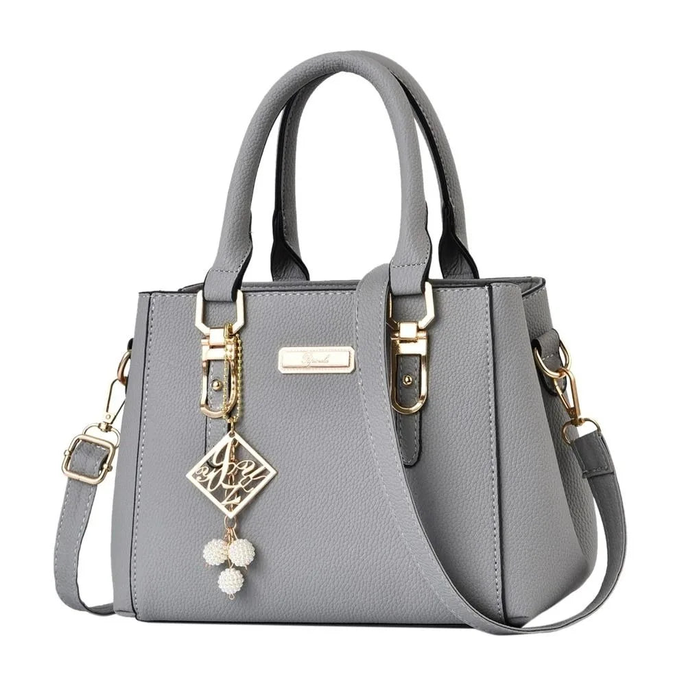 Women PU Leather Shoulder Bag Casual Tote With Large Capacity