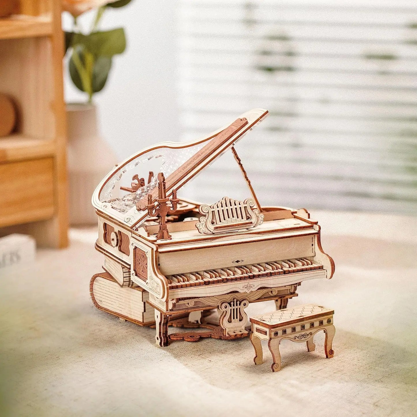 Robotime Magic Piano Mechanical 3D Puzzle Wood Music Box Kit
