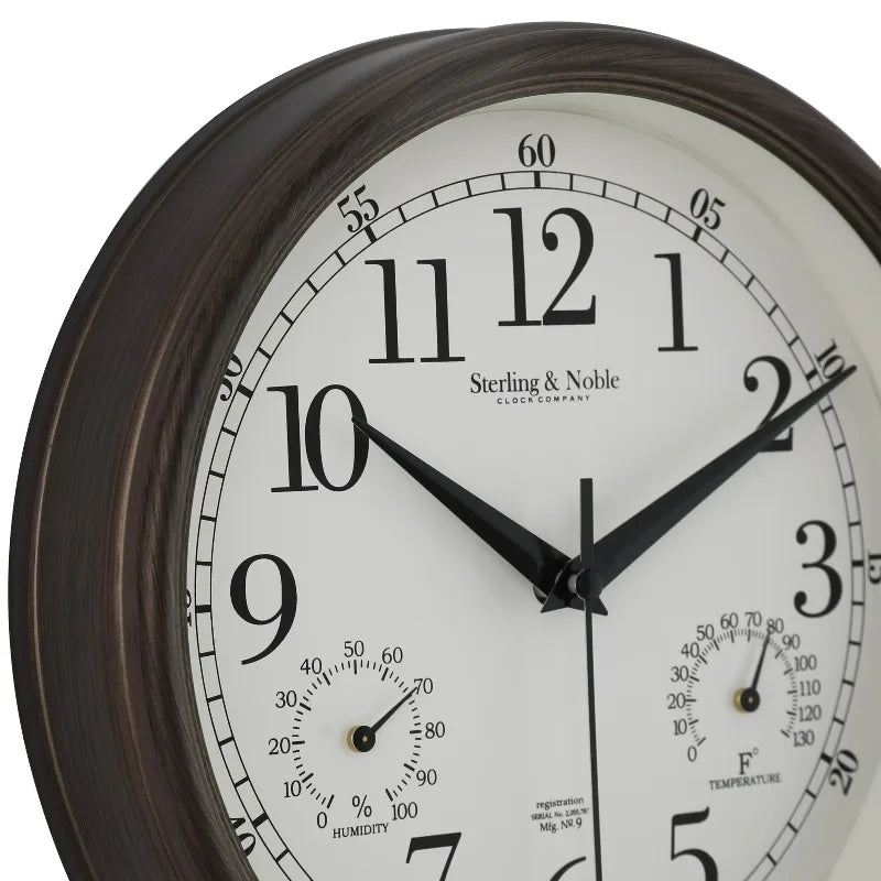 Outdoor Round Arabic Analog Wall Clock For Patios And Decks