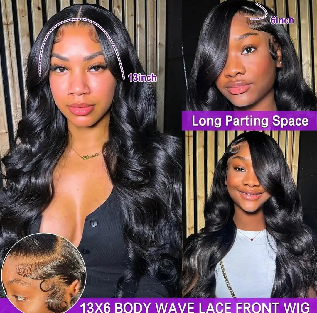 TEENCOOL Glueless Body Wave Lace Front Wig 100% Human Hair