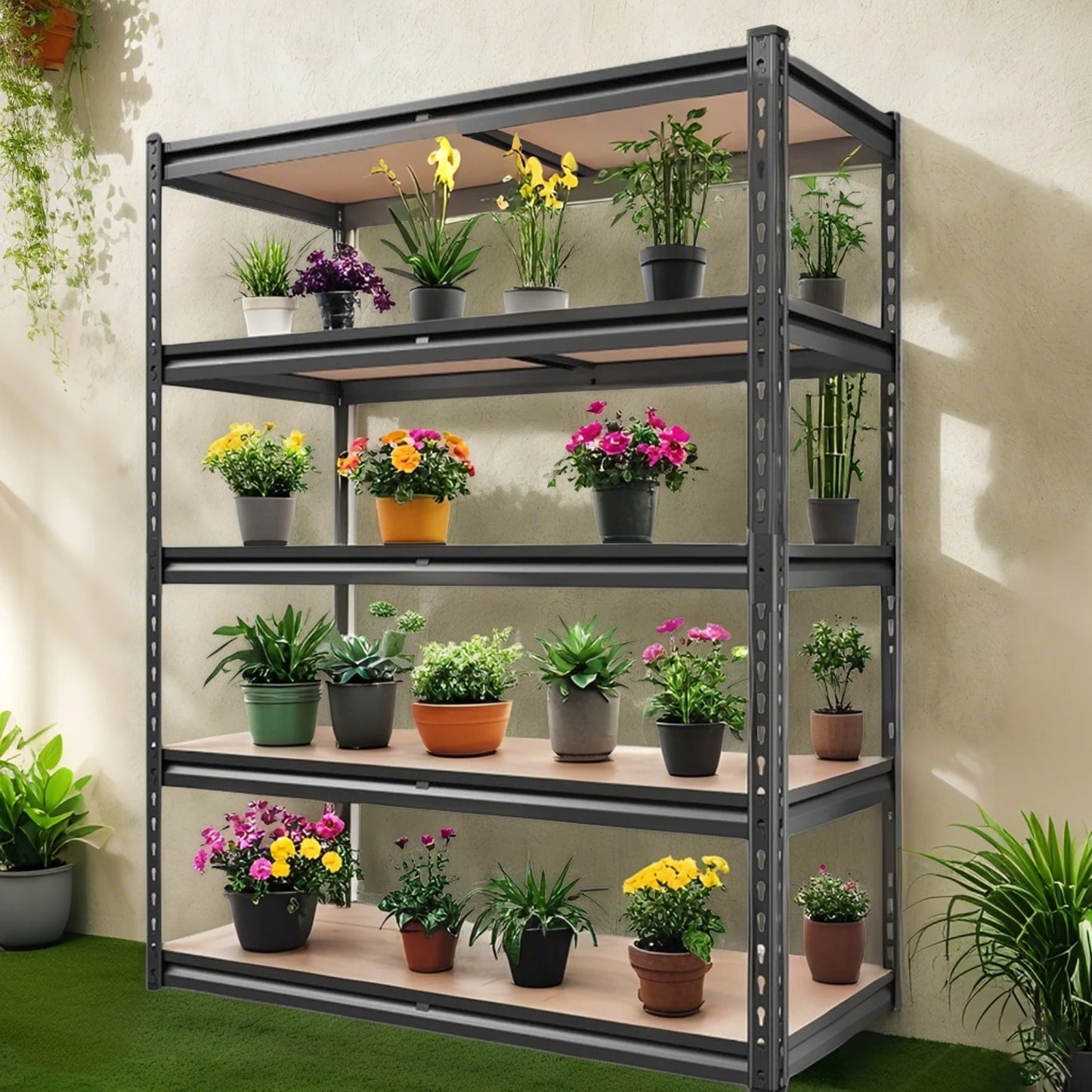 Five Tier Garage Shelving Unit Heavy Duty Adjustable Storage Rack