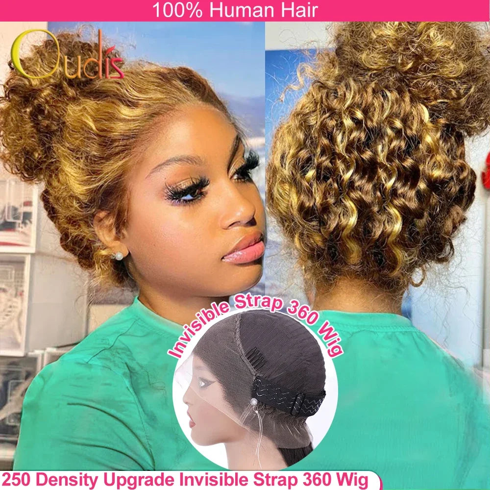FroloCap Deep Wave 360 HD Lace Front Wig Brazilian Hair