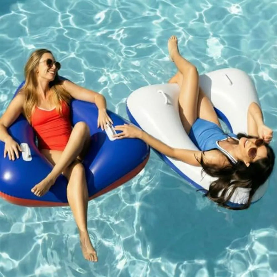 Triangle Inflatable Pool Float Tubes 44 Inch 2 Pack With Handles