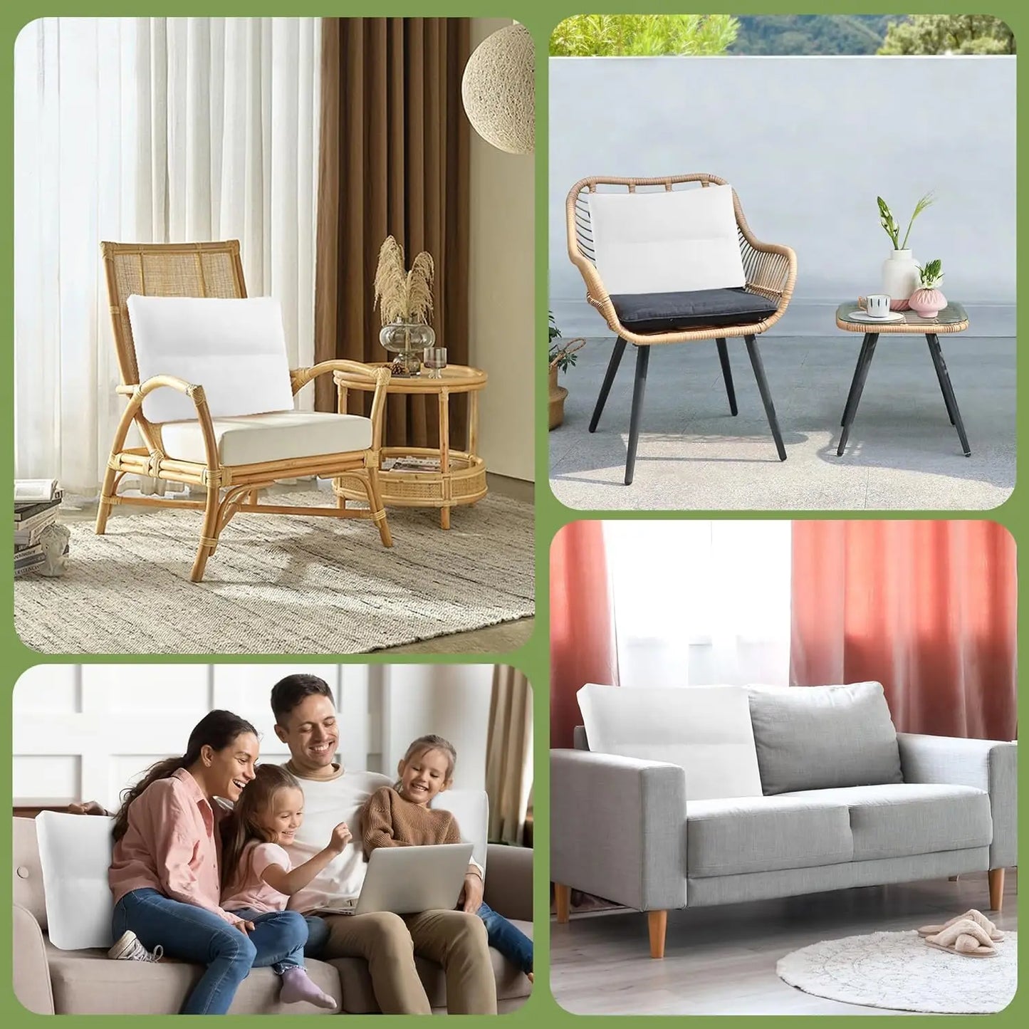 3 Pack Shredded Foam Sofa Back Cushion Replacement Lumbar Support