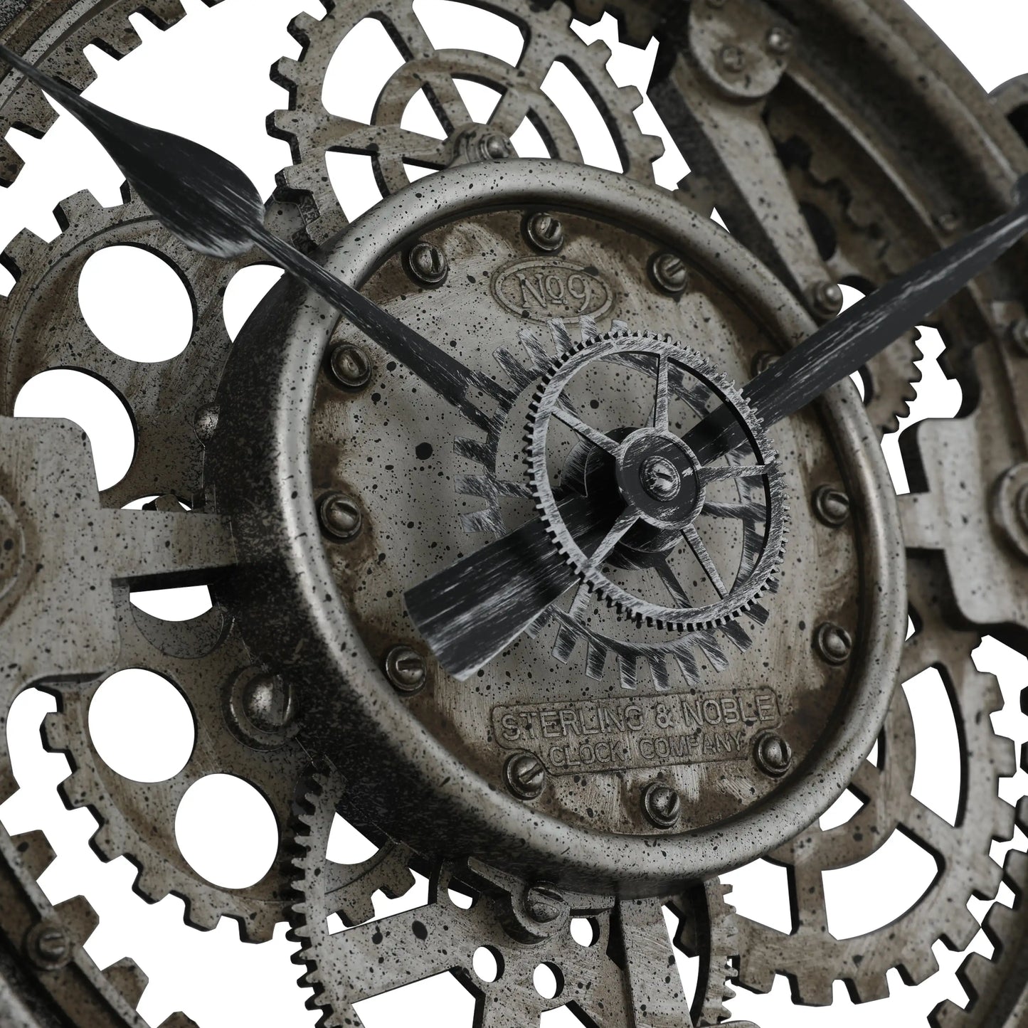 High-Concerned Industrial Gear Wall Clock With Exposed Gears