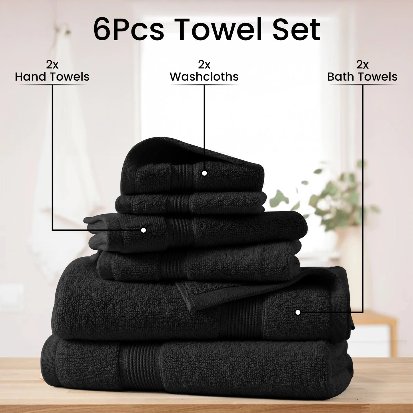 Lux Decor Bath Towel Set 100 Percent Cotton 525 GSM