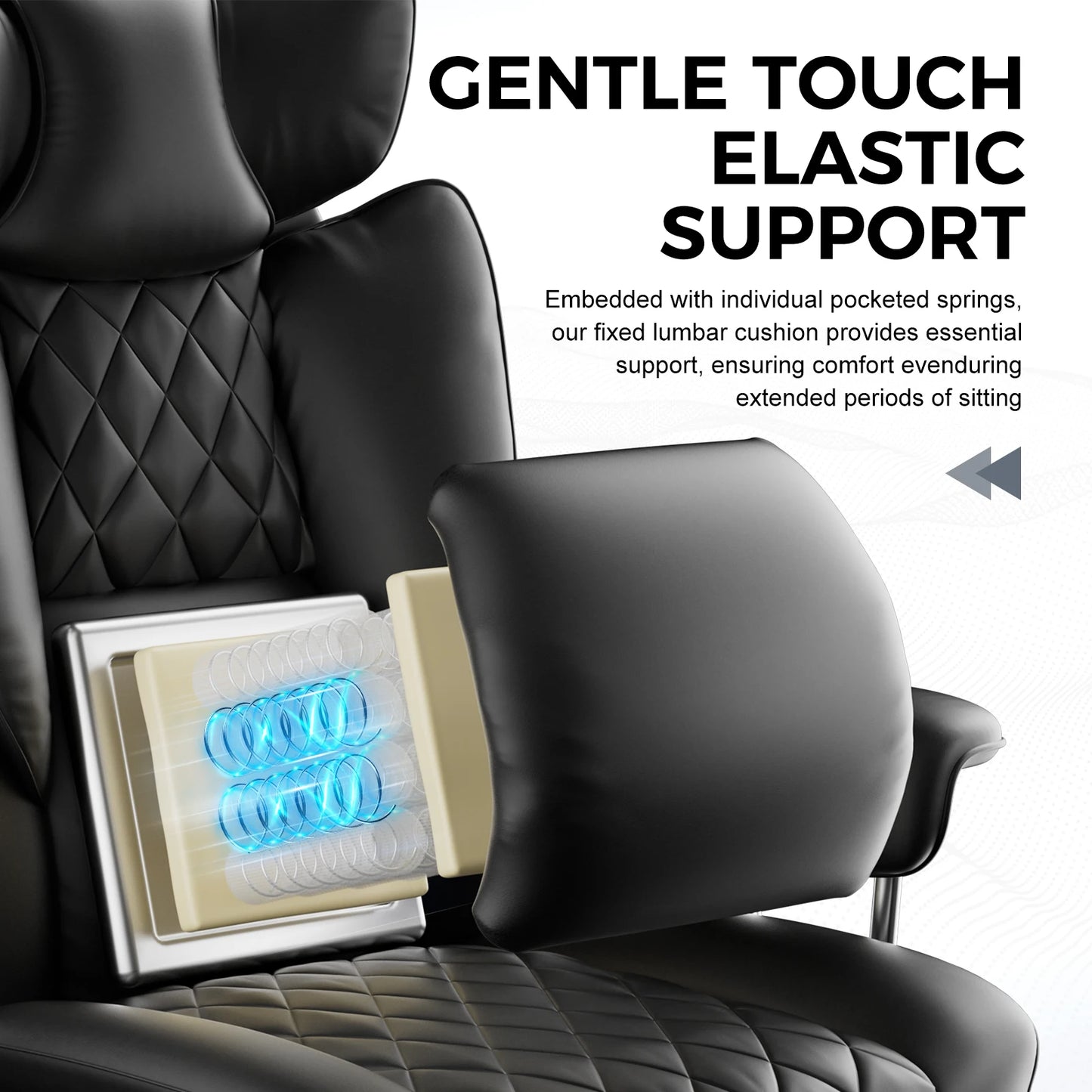 COMHOMA Gaming Chair With Pocket Spring Lumbar Support And Footrest