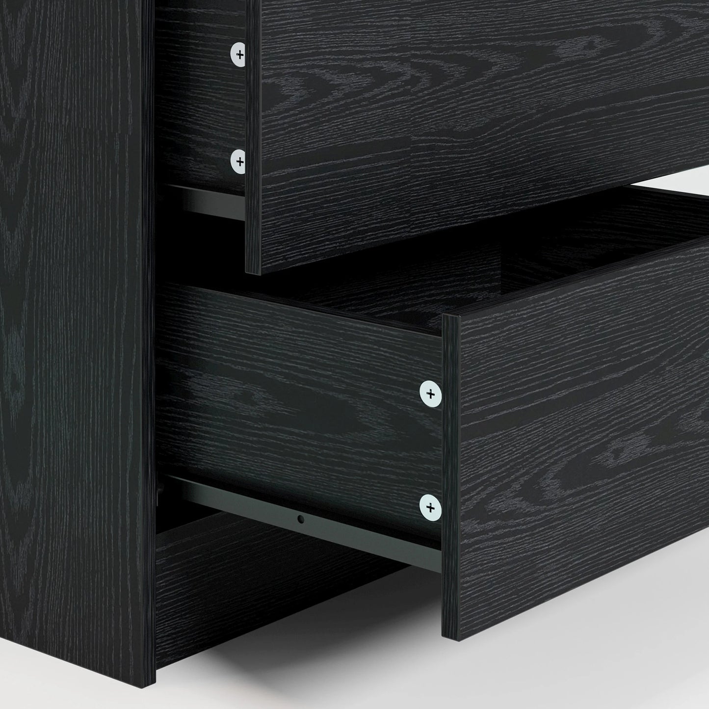 LIKIMIO Nightstand With Charging Station LED Light And Drawers