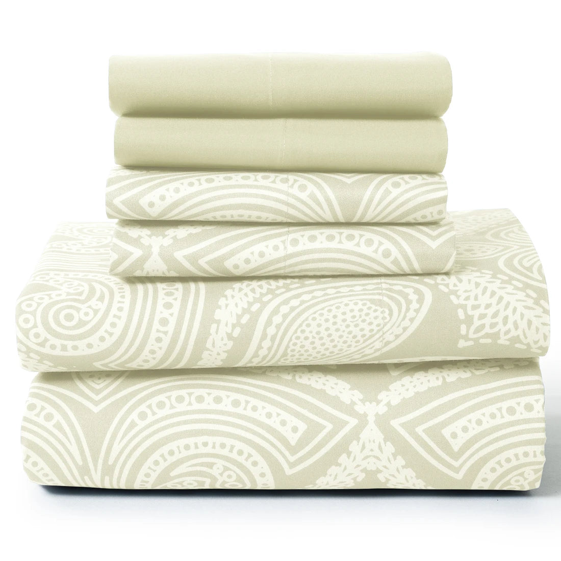 Lux Decor Paisley Microfiber Sheet Set 6 Piece Bedding