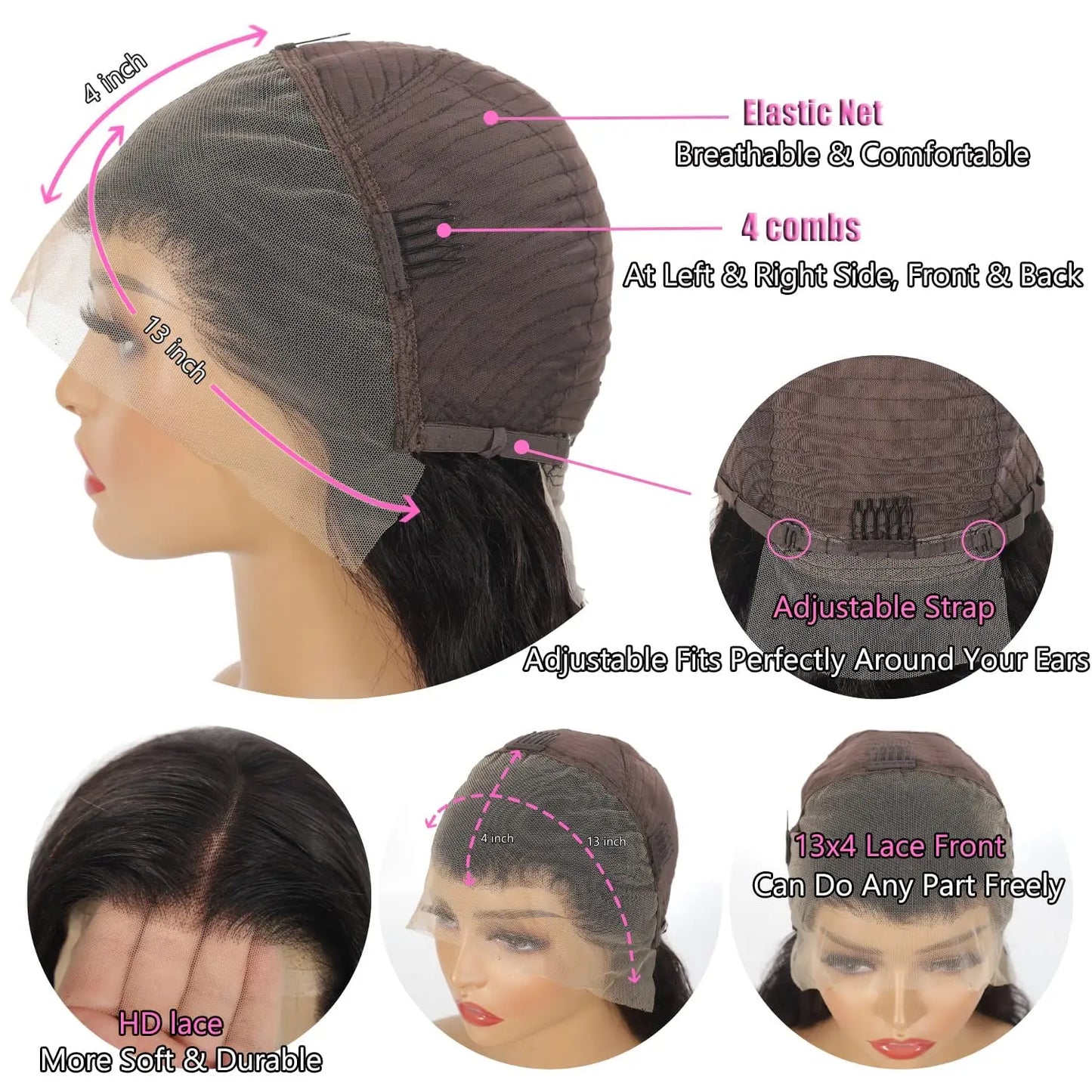 QZOQZOC Kinky Curly Deep Wave Lace Front Wig Remy Hair