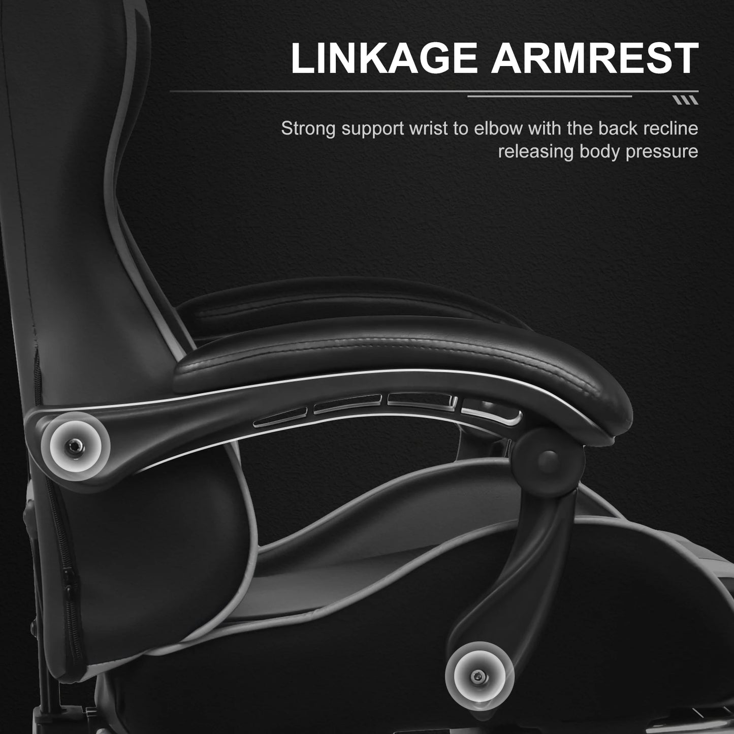 GTPLAYER Gaming Chair With Footrest Adjustable Height And Lumbar Support