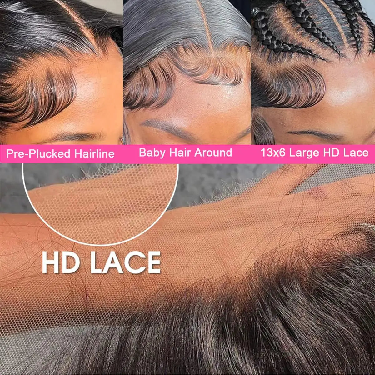 QZOQZOC Kinky Curly Deep Wave Lace Front Wig Remy Hair