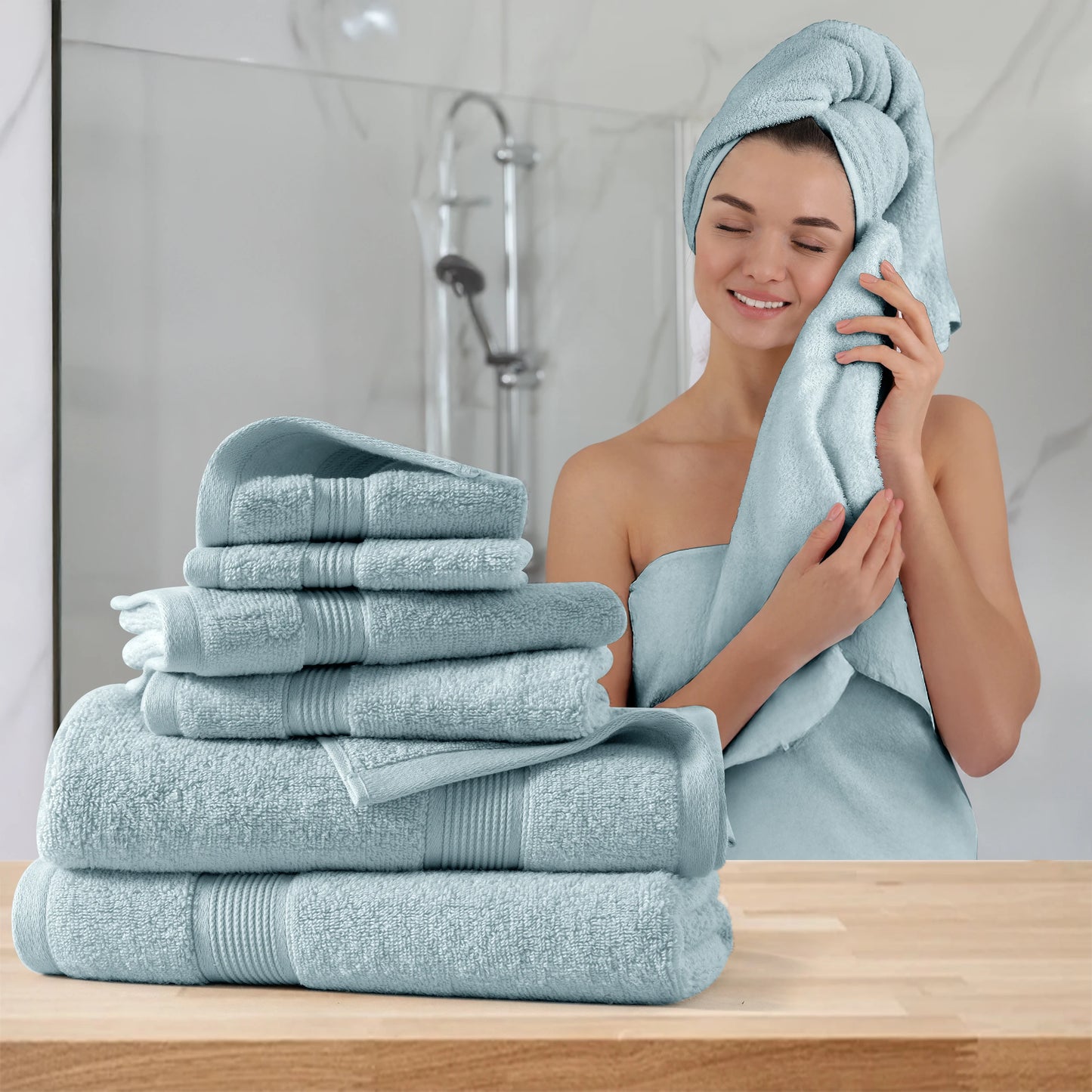 Lux Decor Bath Towel Set 100 Percent Cotton 525 GSM