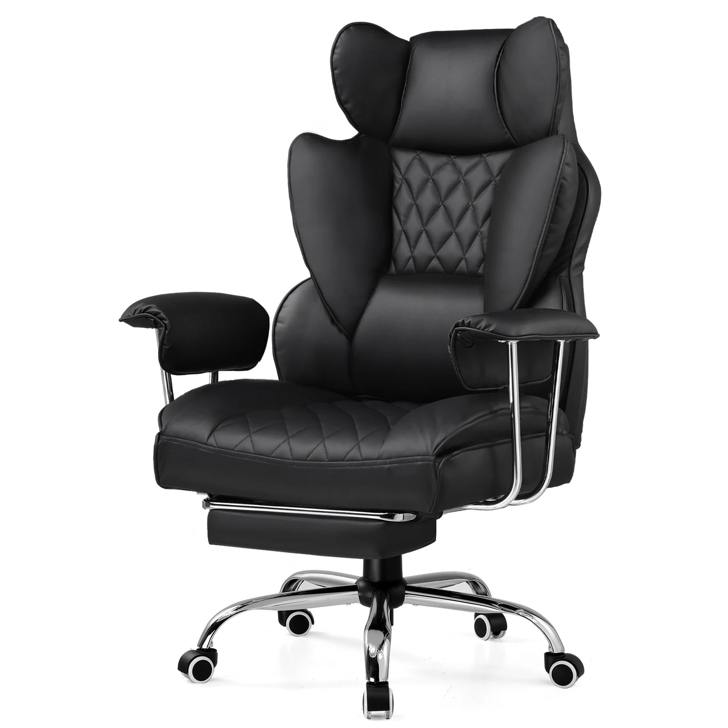 COMHOMA Gaming Chair With Pocket Spring Lumbar Support And Footrest