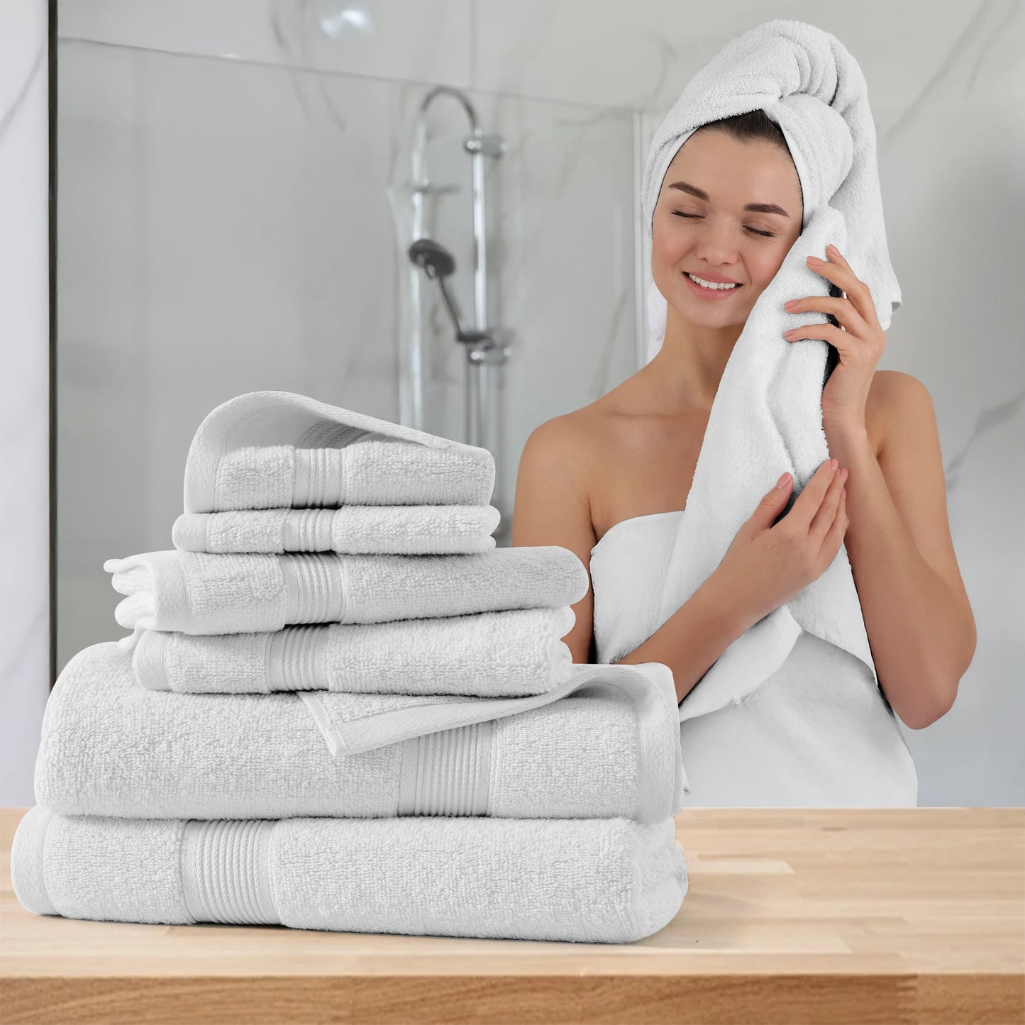 Lux Decor Bath Towel Set 100 Percent Cotton 525 GSM