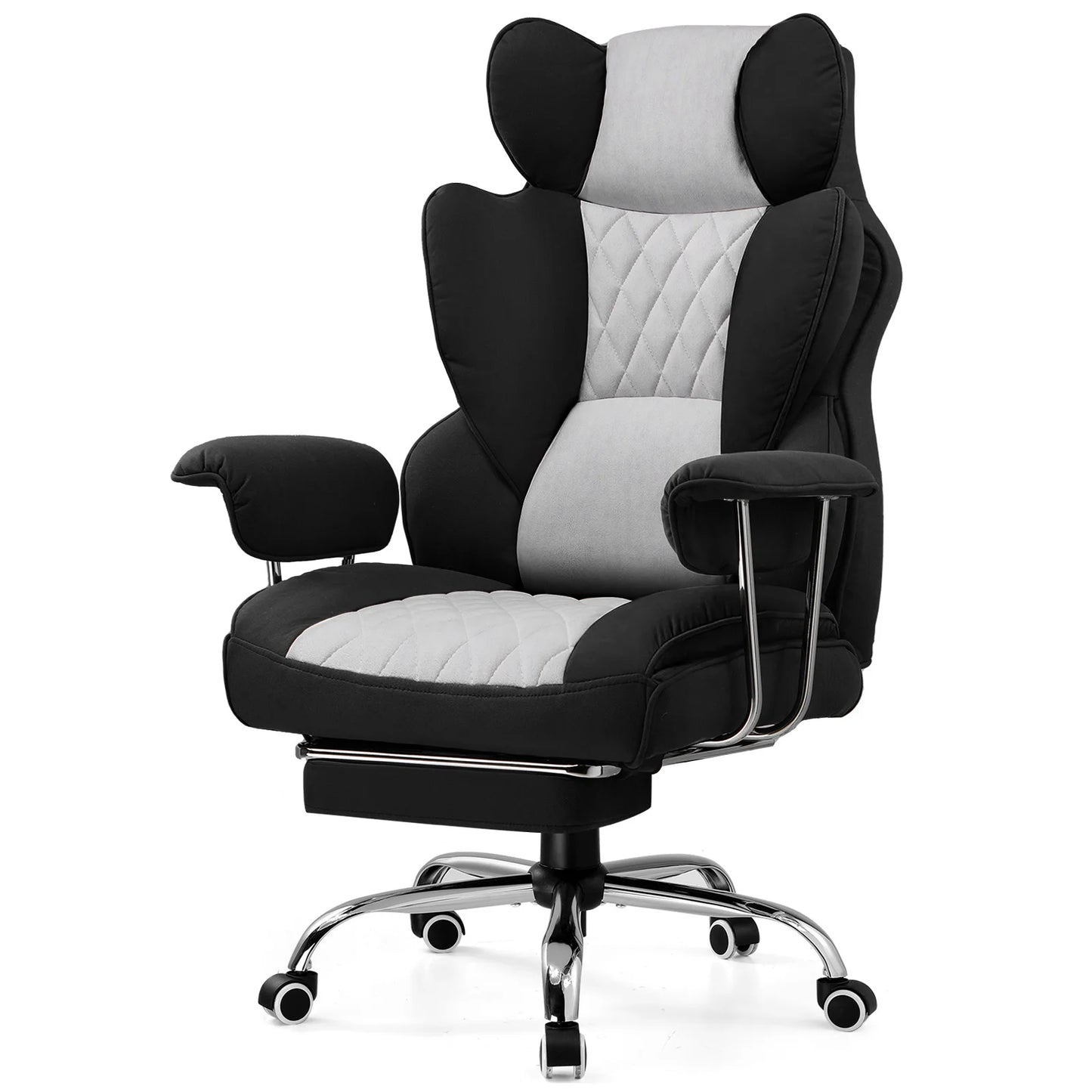 COMHOMA Gaming Chair With Pocket Spring Lumbar Support And Footrest