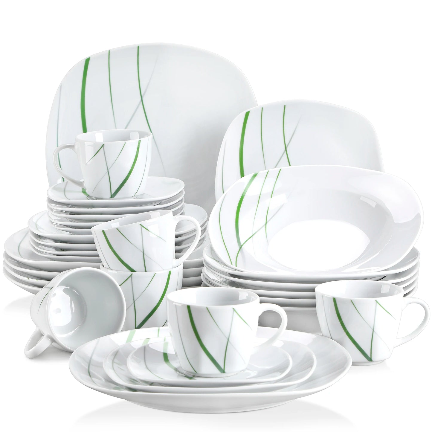 MALACASA Aviva 30Piece Porcelain Dinnerware Set For 6