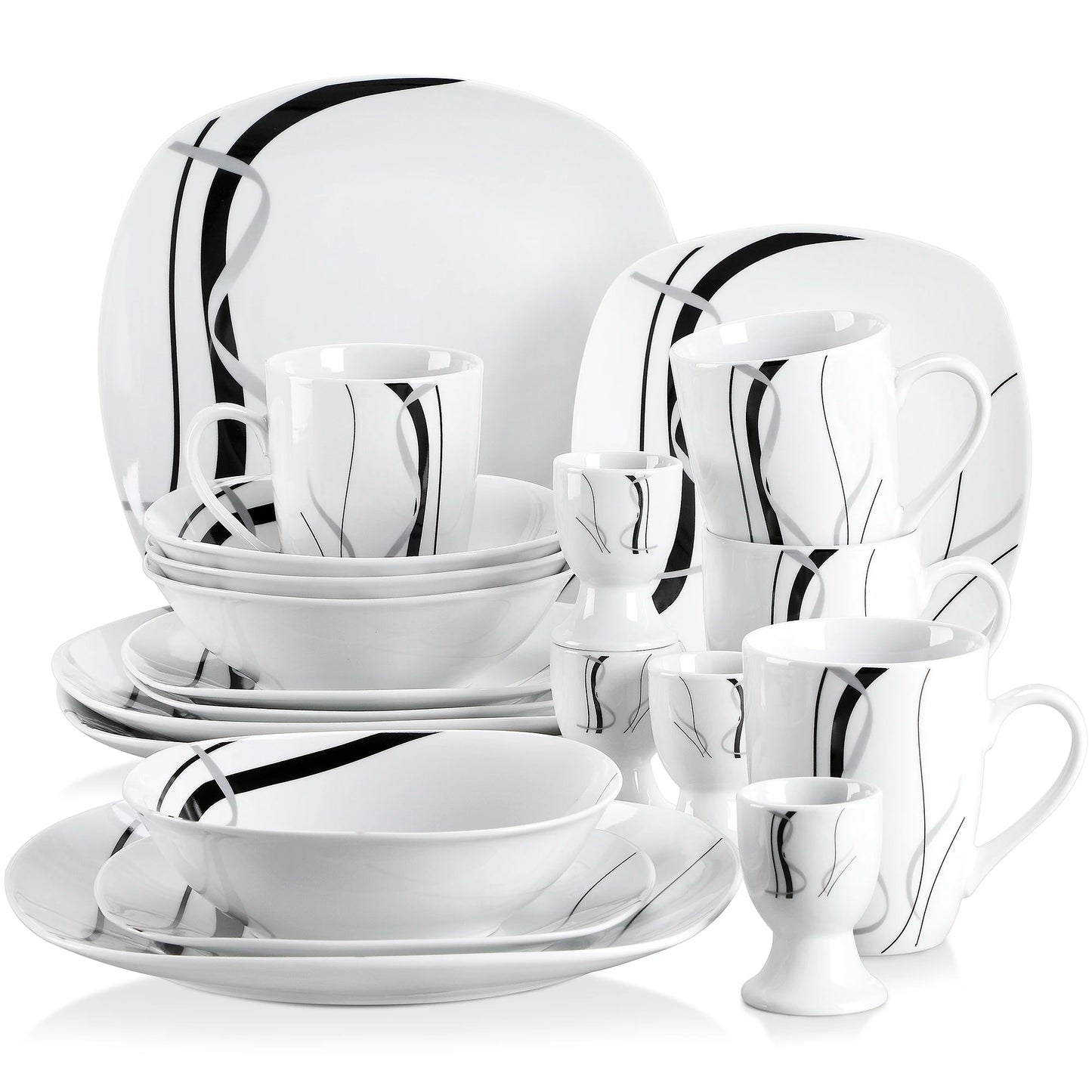 MALACASA Fiona Porcelain Dinnerware Set 7-9 People