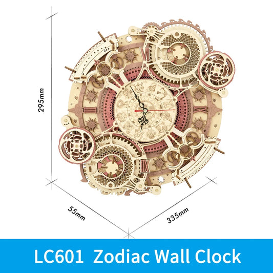 Robotime Rokr 3D Wooden Puzzles Steampunk Clock Kit