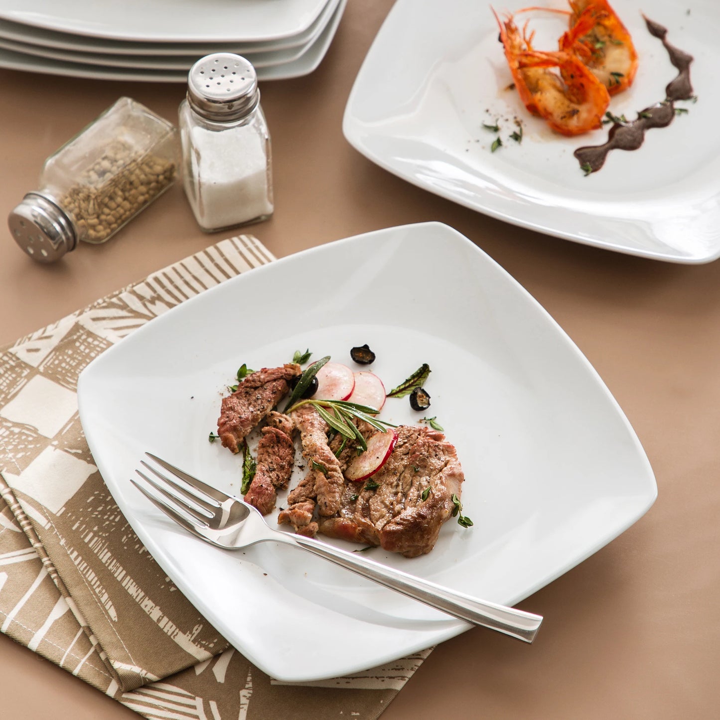 MALACASA Julia 6 Piece Porcelain Dinner Plates Set