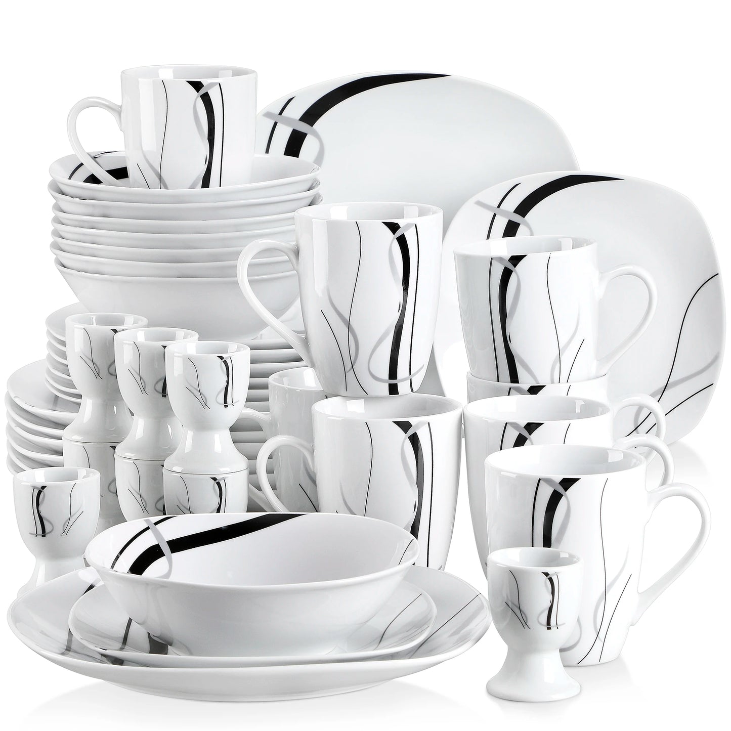 MALACASA Fiona Porcelain Dinnerware Set 7-9 People