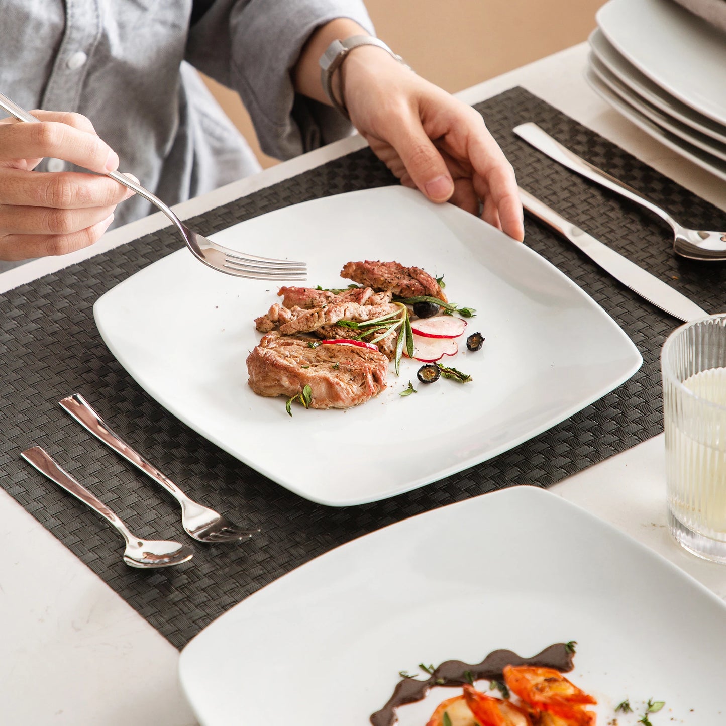 MALACASA Julia 6 Piece Porcelain Dinner Plates Set