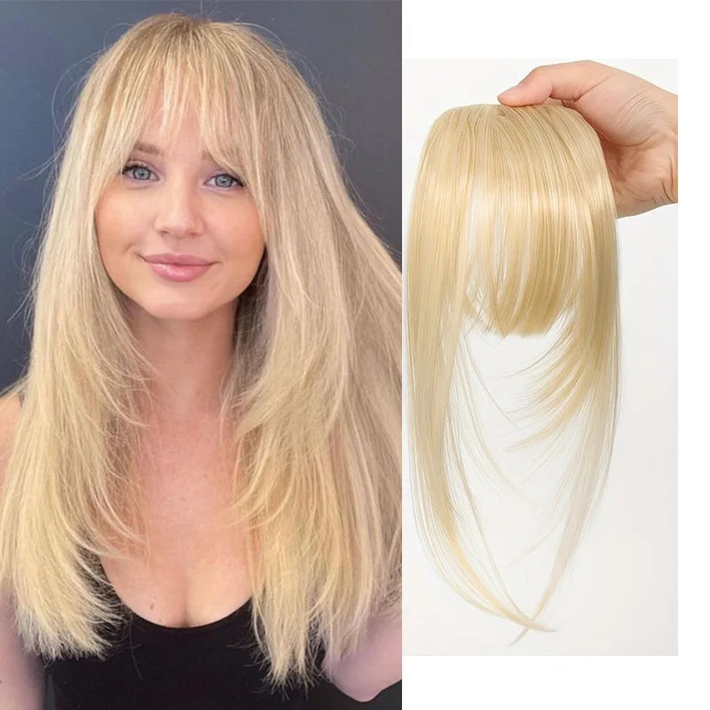 Synthetic Hair Clip In Bangs With Wispy Fringe And Sideburns