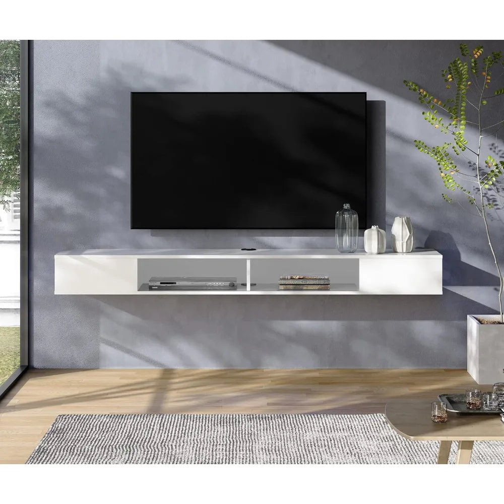 70 inch Floating TV Shelf for 75 inch TV, Floating TV Stand with Storage Under TV for Living Room, Entertainment Center for Wall