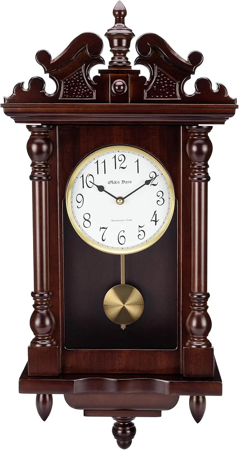 DUTRIEUX Vintage Wall Clock With Real Wood Pendulum Westminster Chimes