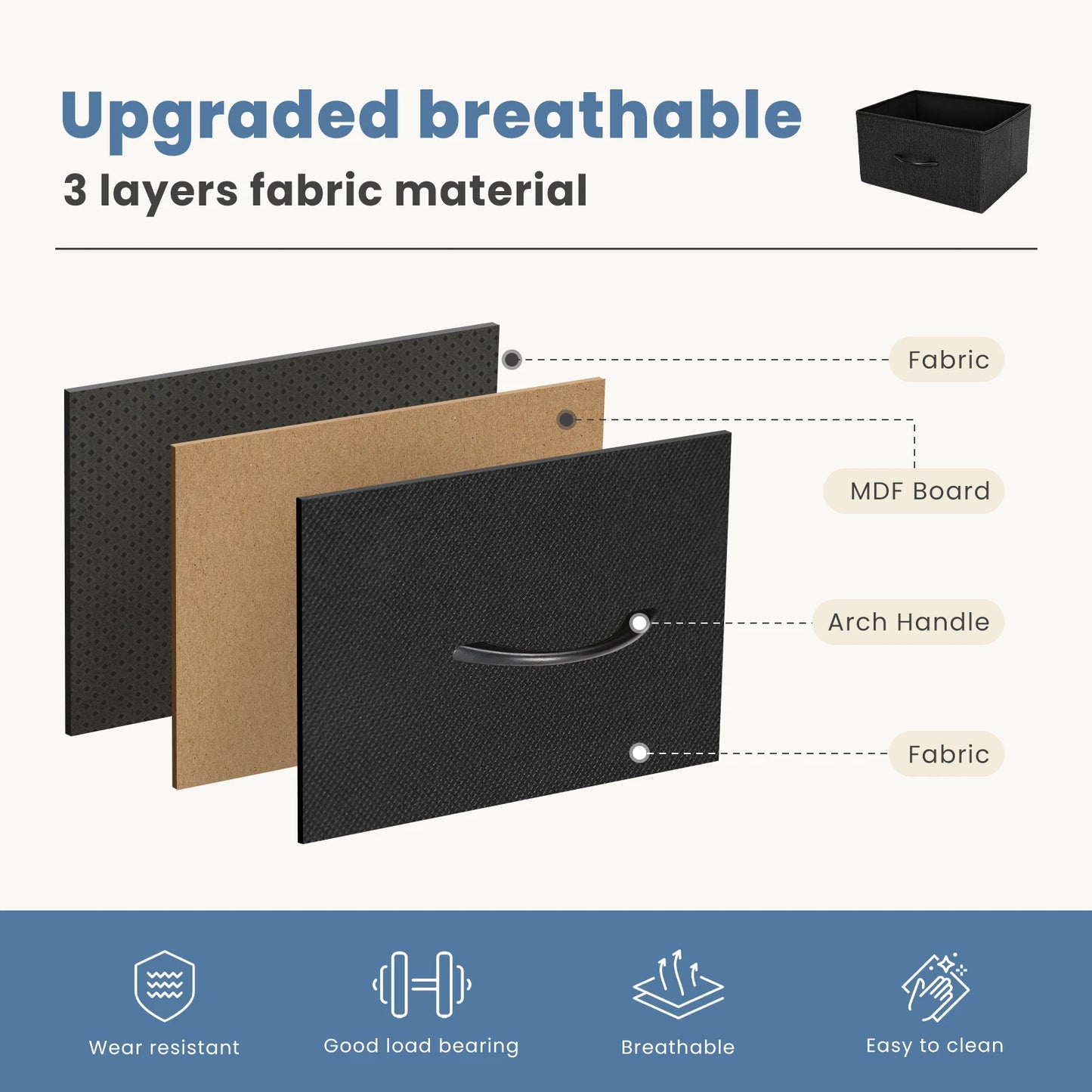 JHK Dresser With 7 Fabric Drawers Organizer Storage Cabinet For Bedroom