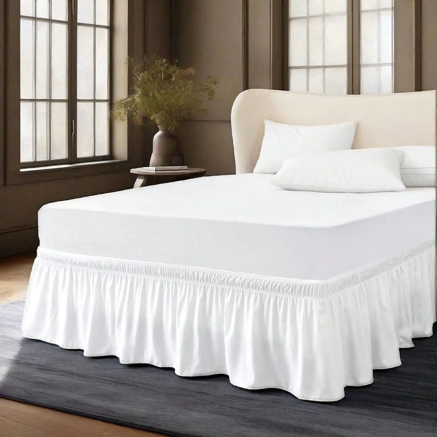 NONECN Breathable Dustproof Bed Skirt For Bedroom And Guest Room