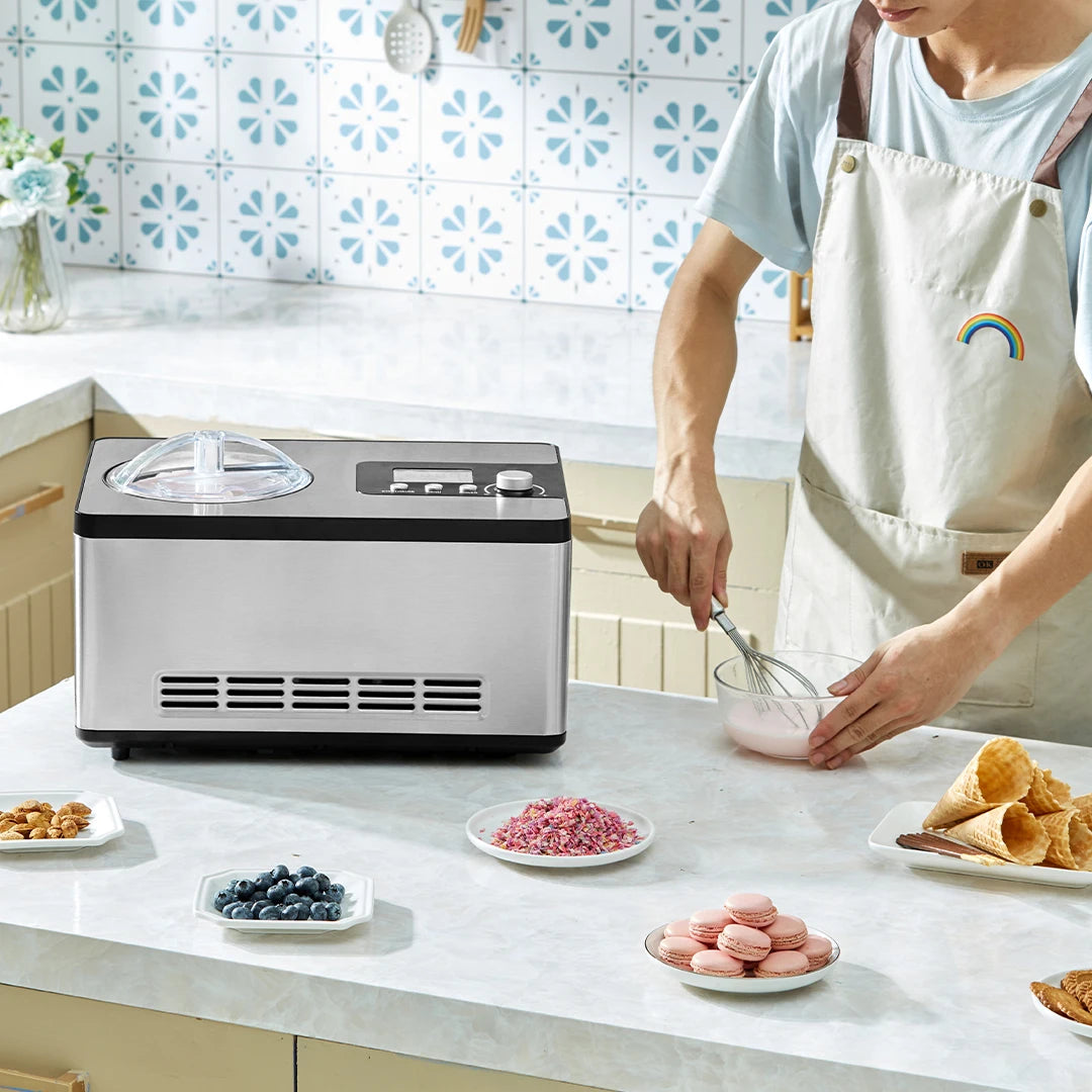 SucceBuy Automatic Ice Cream Maker With Built In Compressor