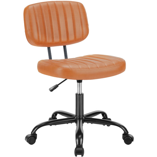 JHK Armless Office Chair With Lumbar Support PU Leather