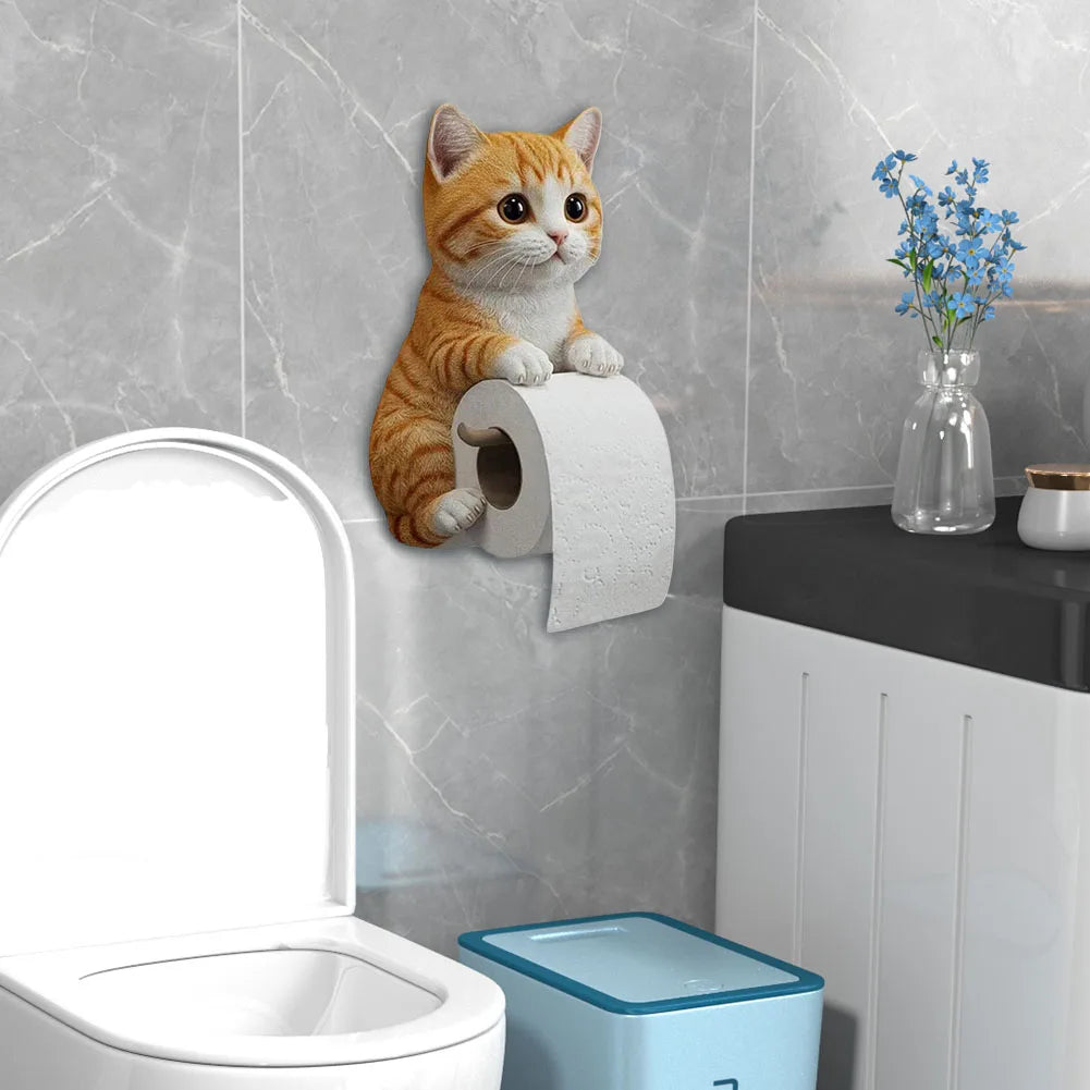 APWIKOGER Resin Cat Shape Wall Mounted Toilet Paper Holder