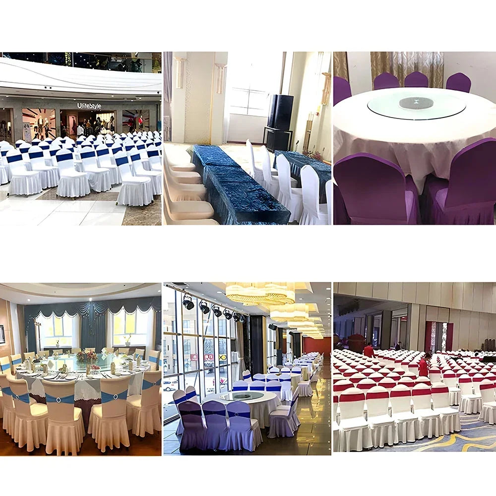 White Chair Covers Pleated Spandex Seat Protectors For Weddings Banquets