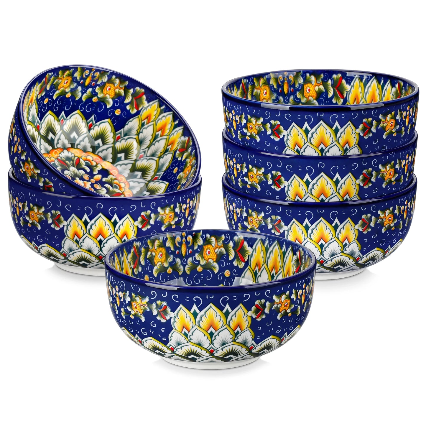 Malacasa Ceramic Cereal Bowls Set For Salad Pasta Rice