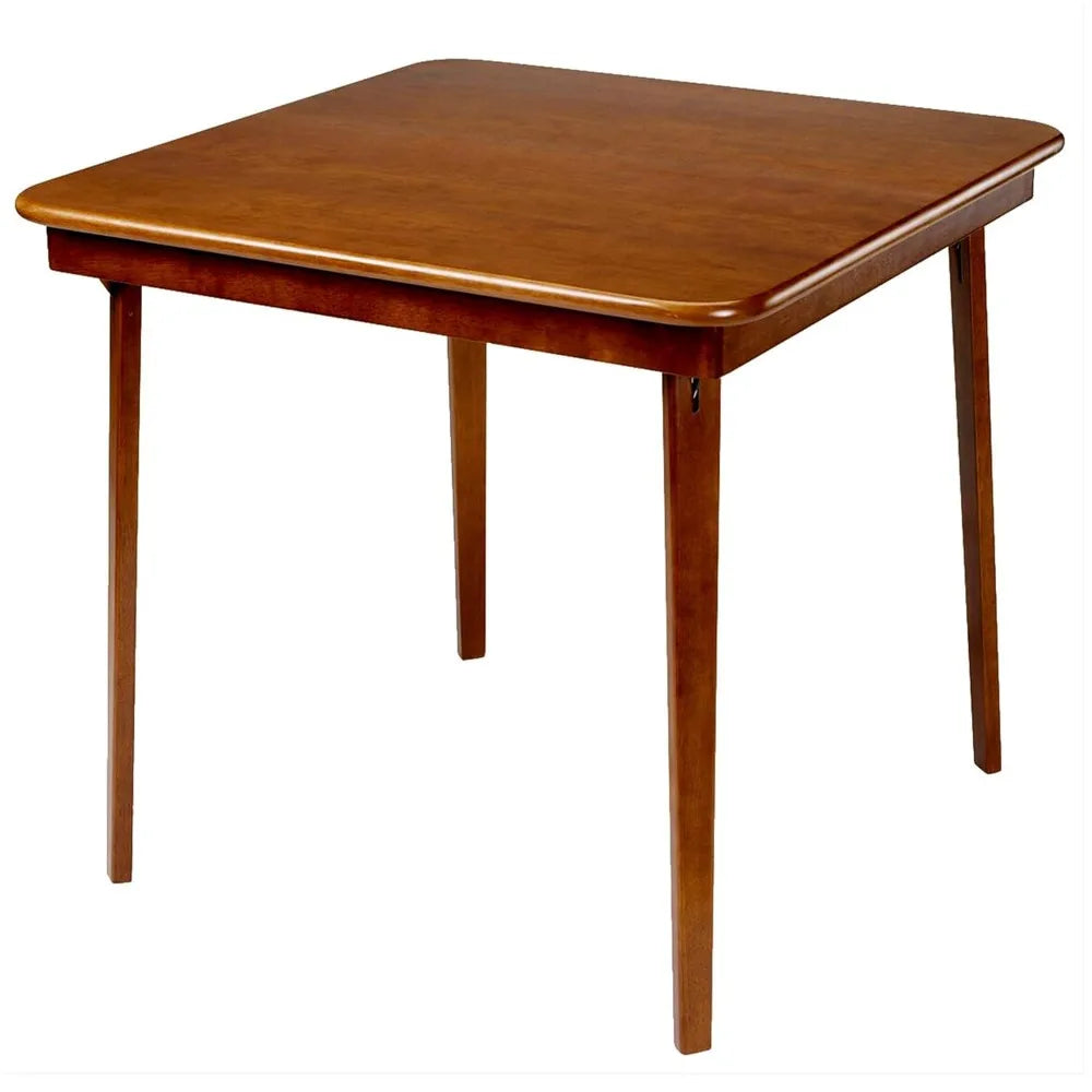 Classic Wood Folding Card Table With Straight Edge Square Design
