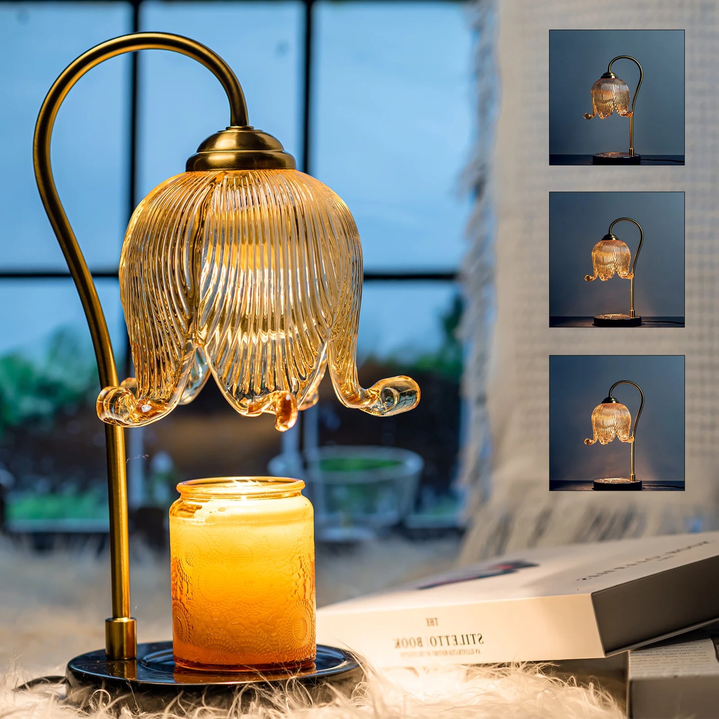 Tulip Flower Warm Candle Lamp French Retro Nightstand Light