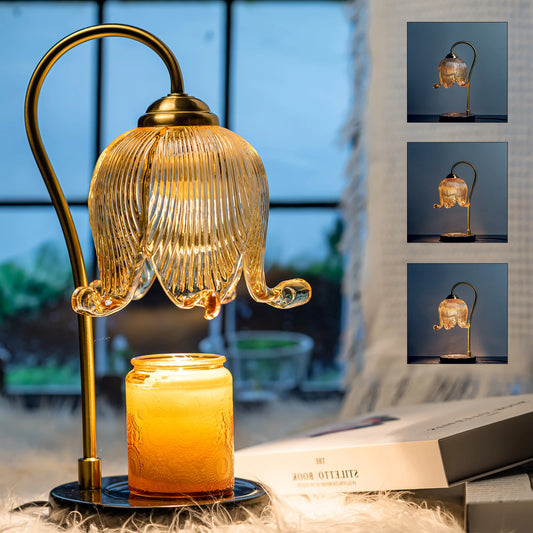 Tulip Flower Warm Candle Lamp French Retro Nightstand Light