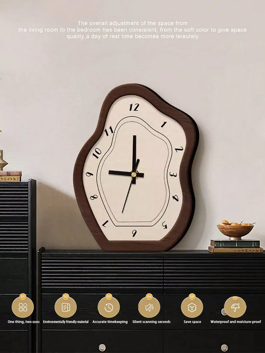 Retro Silent Table And Wall Clock Battery Powered Indoor Decor