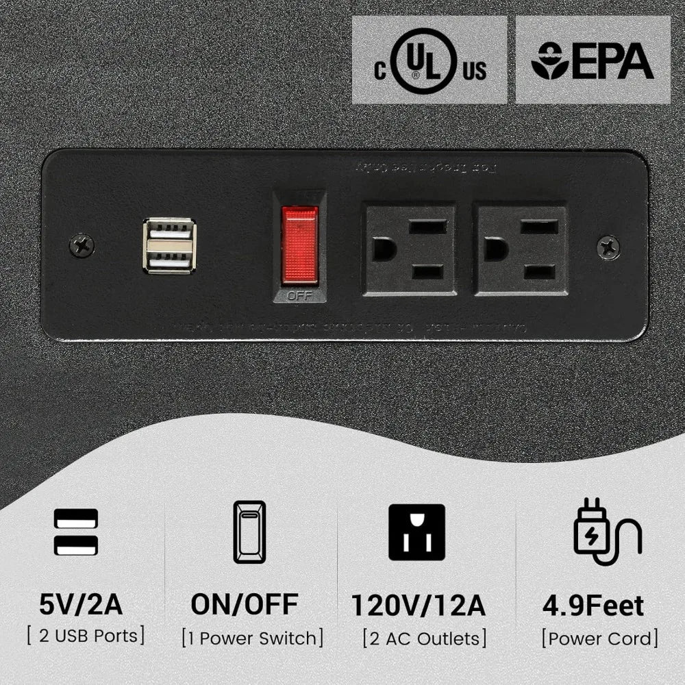 ANGDUO Nightstand With Charging Station And Storage Drawers