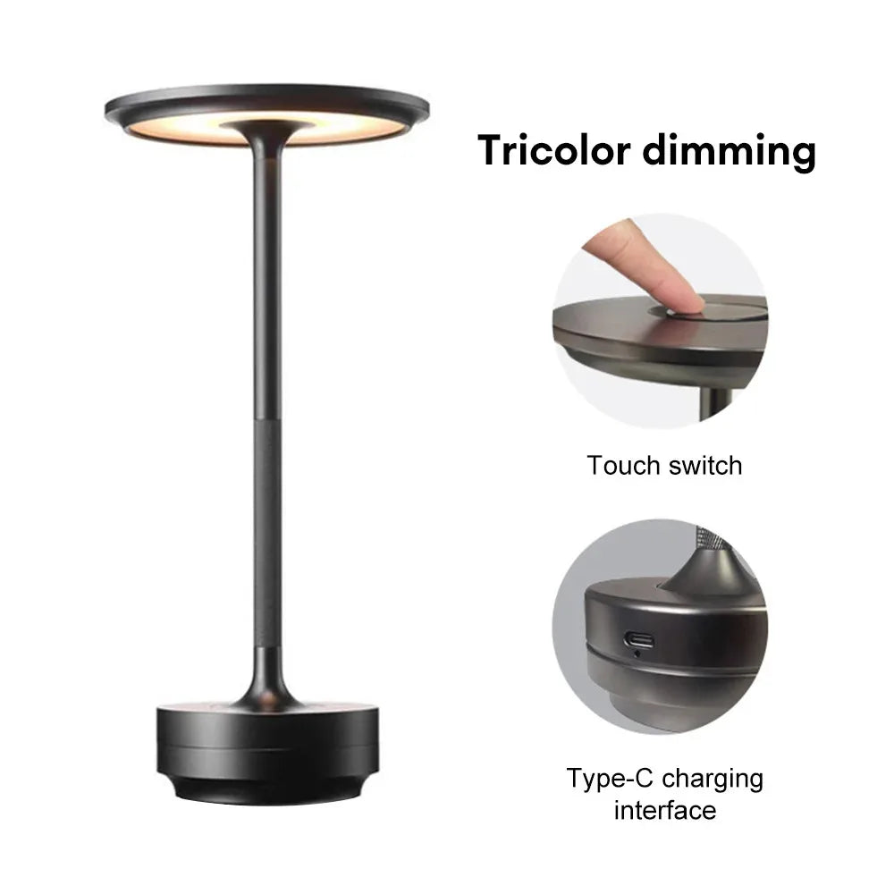 HPH LED Desk Lamp USB Touch Dimmable Nightlight for Office