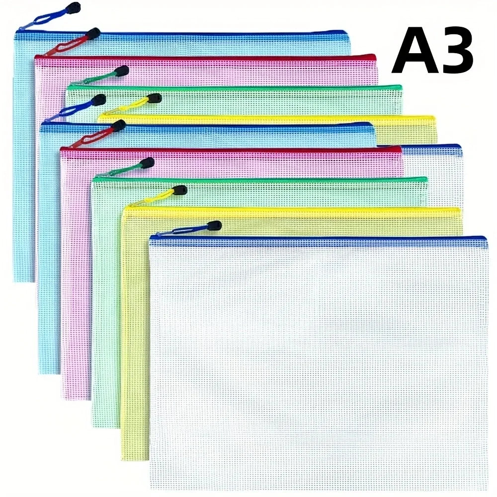 Mesh Zipper File Bag For Organization And Travel Storage