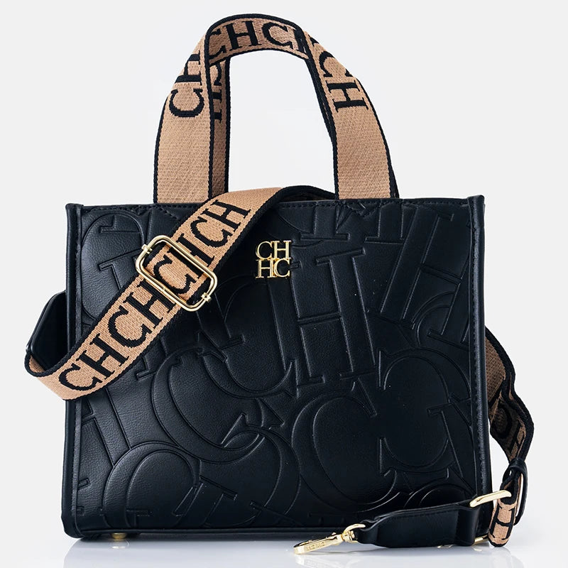 CH Women's PU Leather Designer Handbag Large Capacity Tote