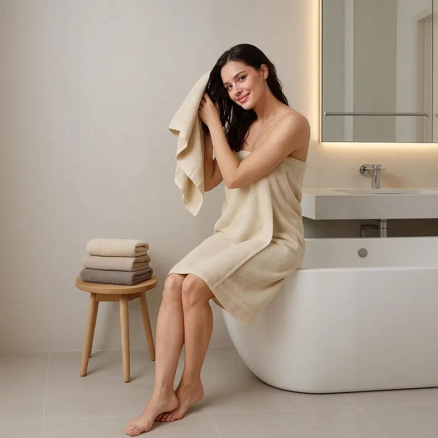 Luxury Bath Towel Set 100 Percent Cotton 600 GSM Premium