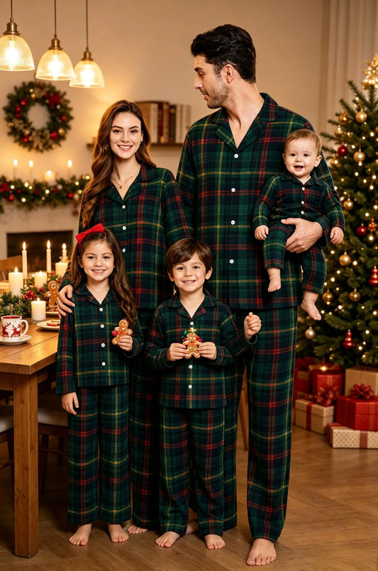 Family Matching Cotton Pajama Set for Christmas Sleepwear